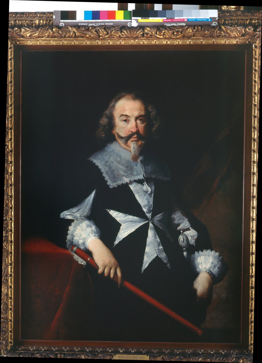 马耳他骑士的肖像（Scipione Papafava？），C.1629（布面油画） 作者 贝尔纳多·斯特罗兹（Bernardo Strozzi）