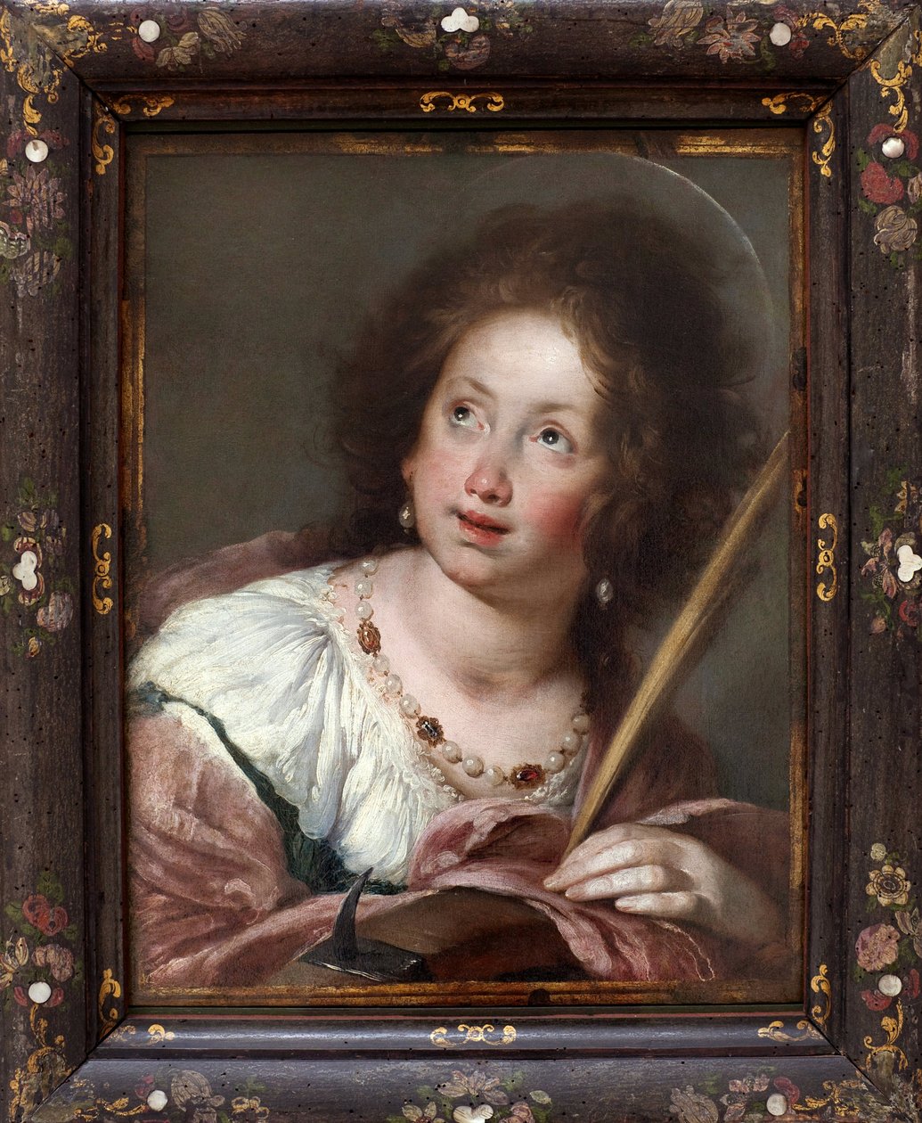 Saint Catherine of Alexandria (ca. 290- martyr 307). Painting by Bernardo Strozzi, known as Cappucino (1581-1644), oil on canvas, before 1630. Italian art 17th century. Staatsgalerie, Stuttgart (Germany). 作者 贝尔纳多·斯特罗兹（Bernardo Strozzi）