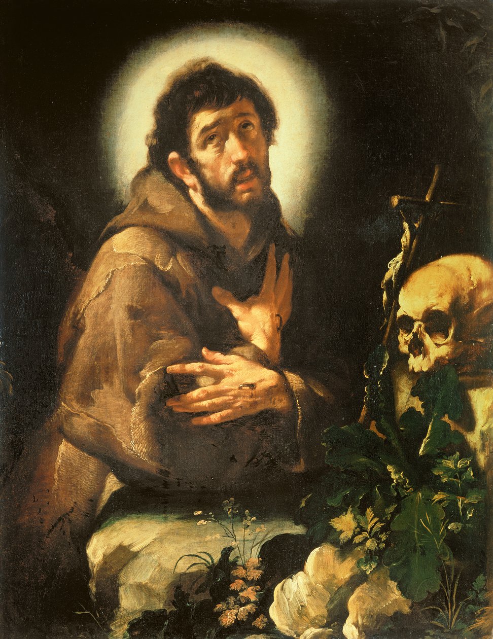 圣弗朗西斯在迷魂药，c.1615-18 作者 贝尔纳多·斯特罗兹（Bernardo Strozzi）