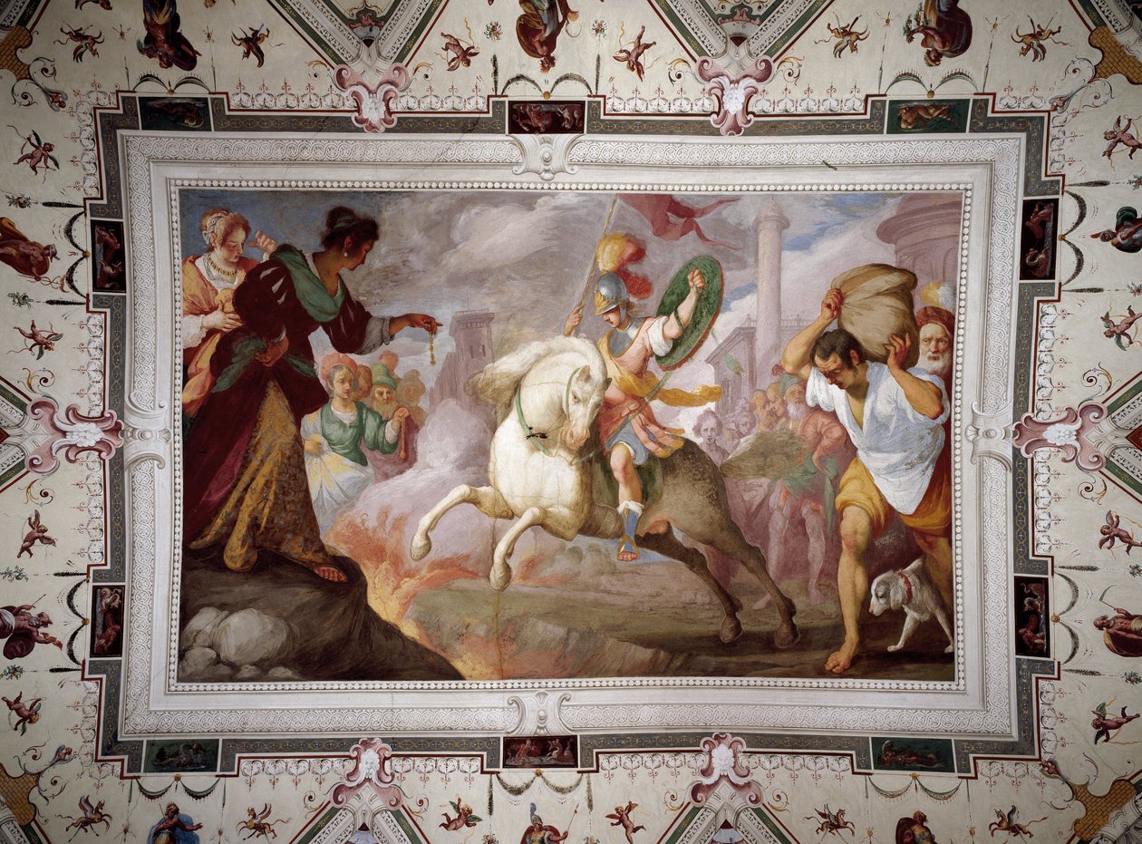 Marcus Curtius之死，Villa Centurione，Sampierdarena，1613-15 作者 贝尔纳多·斯特罗兹（Bernardo Strozzi）