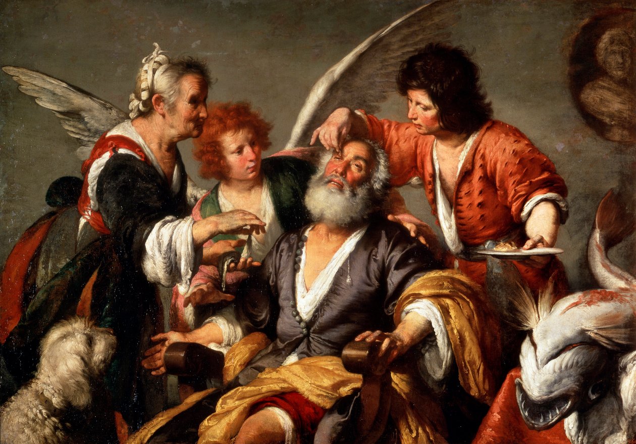 托比特的治疗，c1635。 作者 贝尔纳多·斯特罗兹（Bernardo Strozzi）