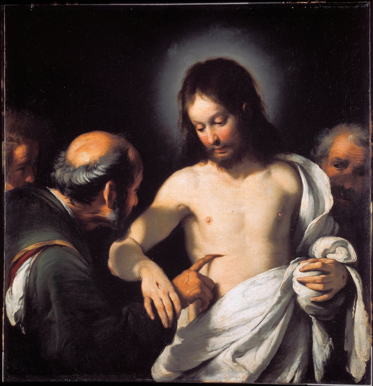 The Incredulite of St. Thomas 绘画 Bernardo Strozzi (1581-1644) Dim. 101 x 97.5 cm Genes, Musei di Strada Nuova（原 Palazzo Bianco） 作者 贝尔纳多·斯特罗兹（Bernardo Strozzi）