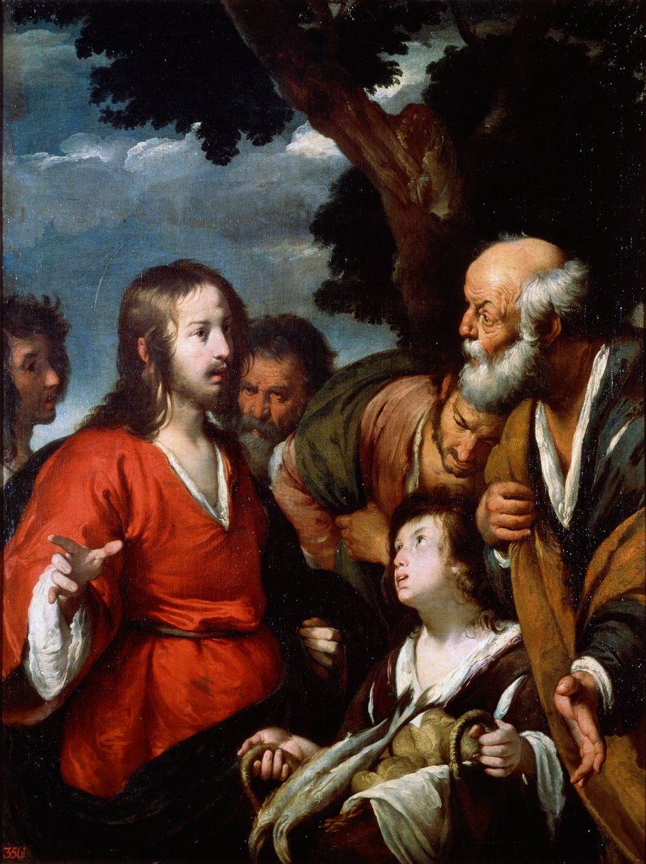 1530年后的五个面包和两条鱼的奇迹。 作者 贝尔纳多·斯特罗兹（Bernardo Strozzi）