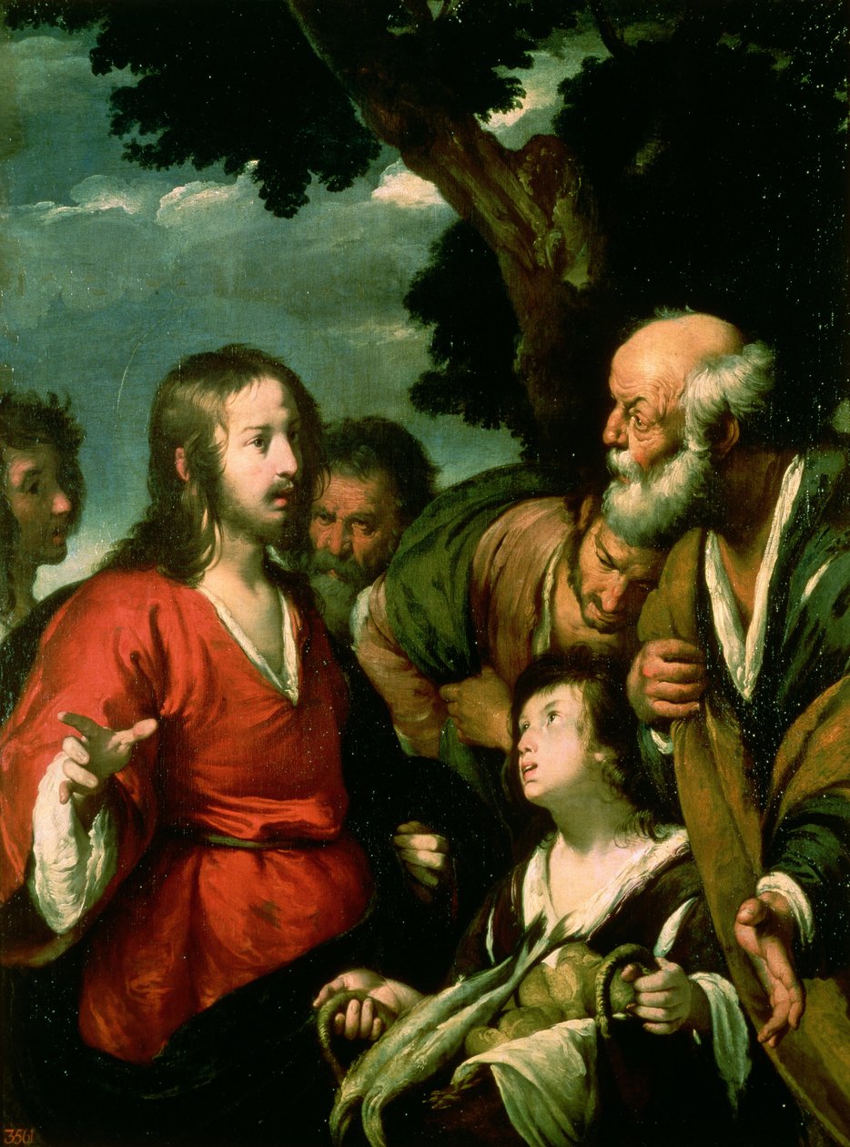 饼和鱼的奇迹》，约1630年 作者 贝尔纳多·斯特罗兹（Bernardo Strozzi）