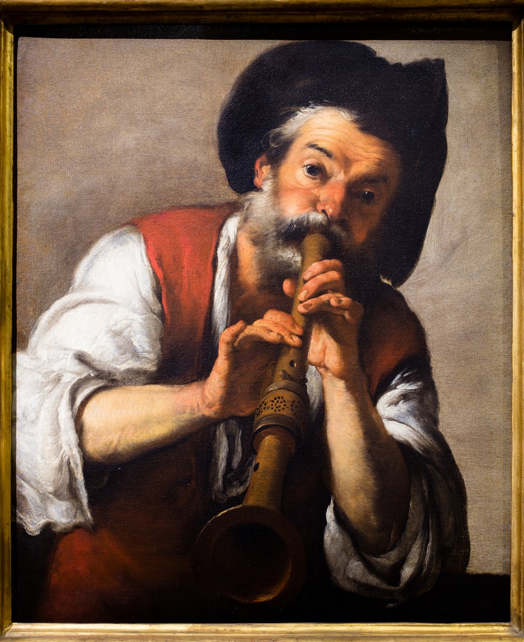 吹笛者》，约 1624-1625 年（布面油画） 作者 贝尔纳多·斯特罗兹（Bernardo Strozzi）