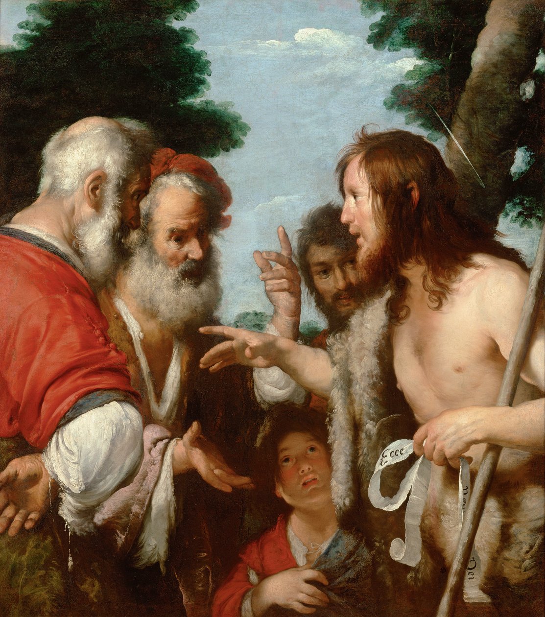 施洗者圣约翰的布道 作者 贝尔纳多·斯特罗兹（Bernardo Strozzi）