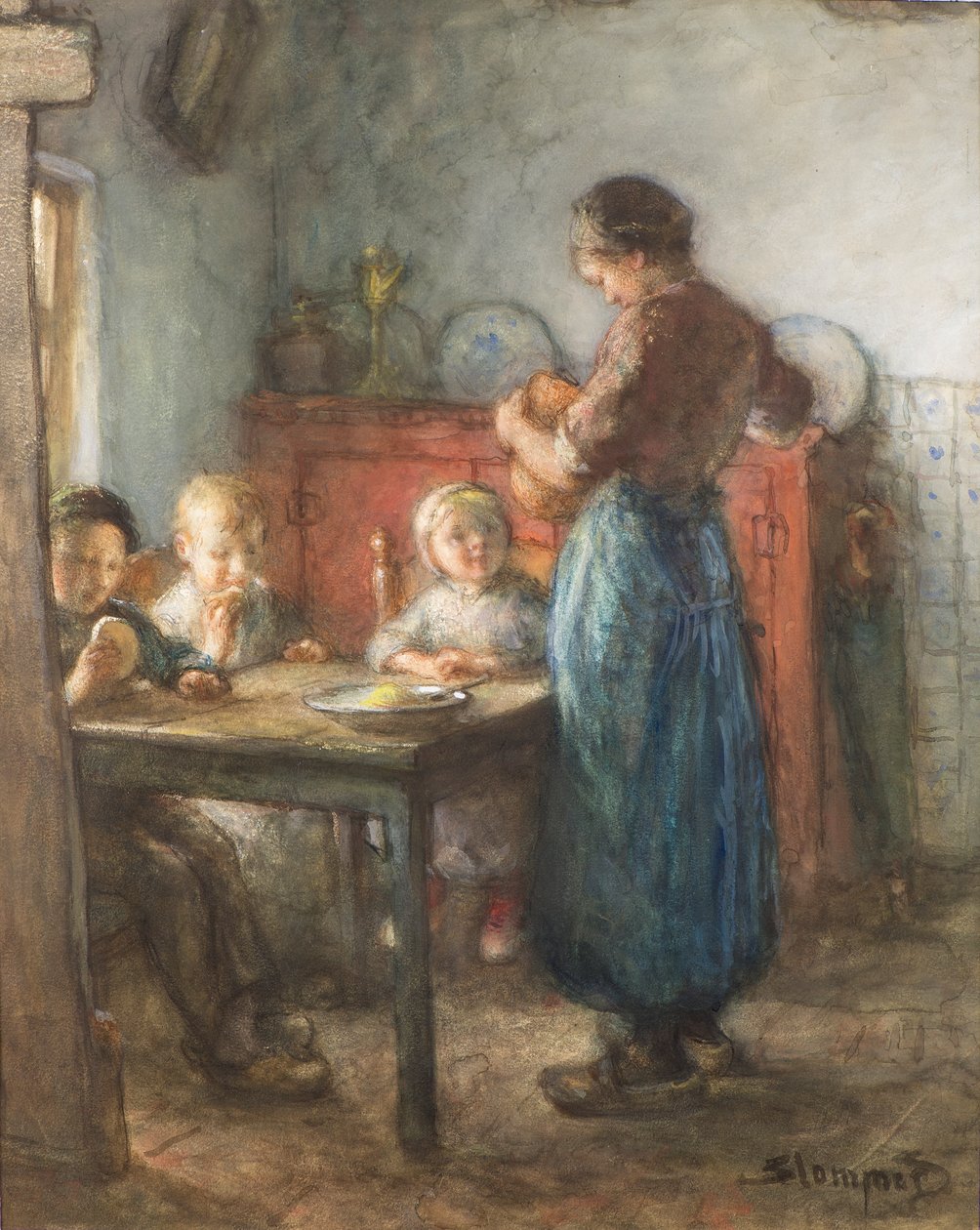 A Frugal Meal (watercolor) 作者 Bernardus Johannes Blommers或Bloomers