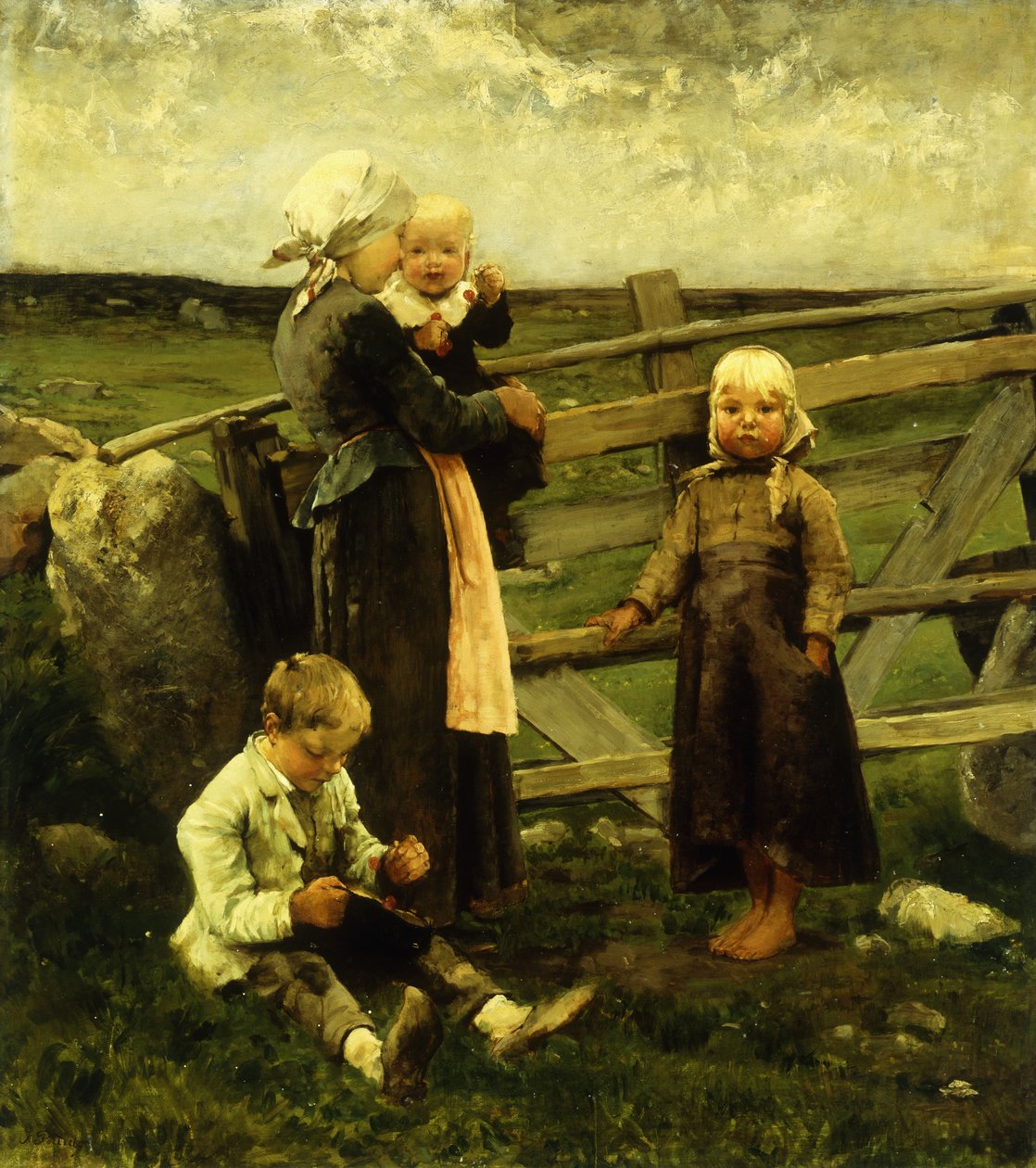 有樱桃的孩子， 作者 Bernardus Johannes Blommers或Bloomers