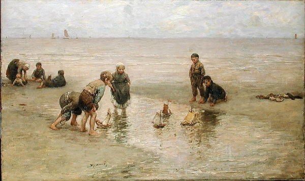 帆船赛（布面油画） 作者 Bernardus Johannes Blommers或Bloomers