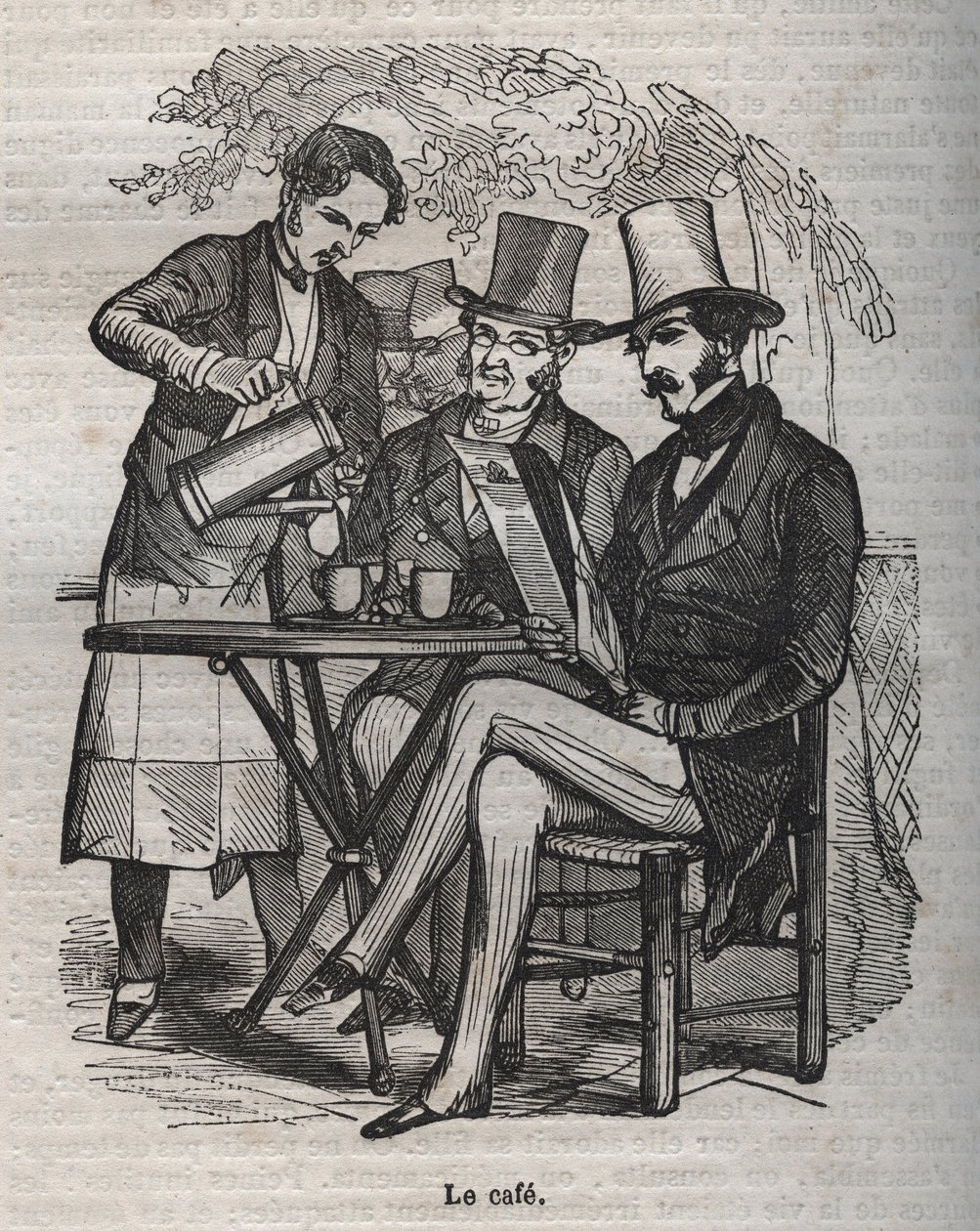 Le cafe-在Jean Anthelme Brillat Savarin的“ La Physiologie du gout”中雕刻 作者 贝托尔