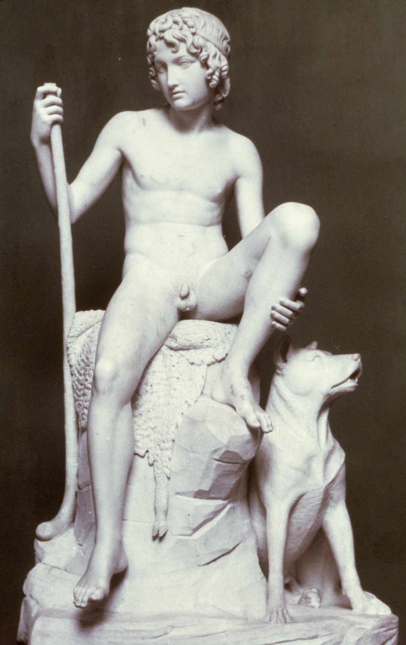 牧羊人男孩，1817年（大理石） 作者 贝特尔·托瓦尔森