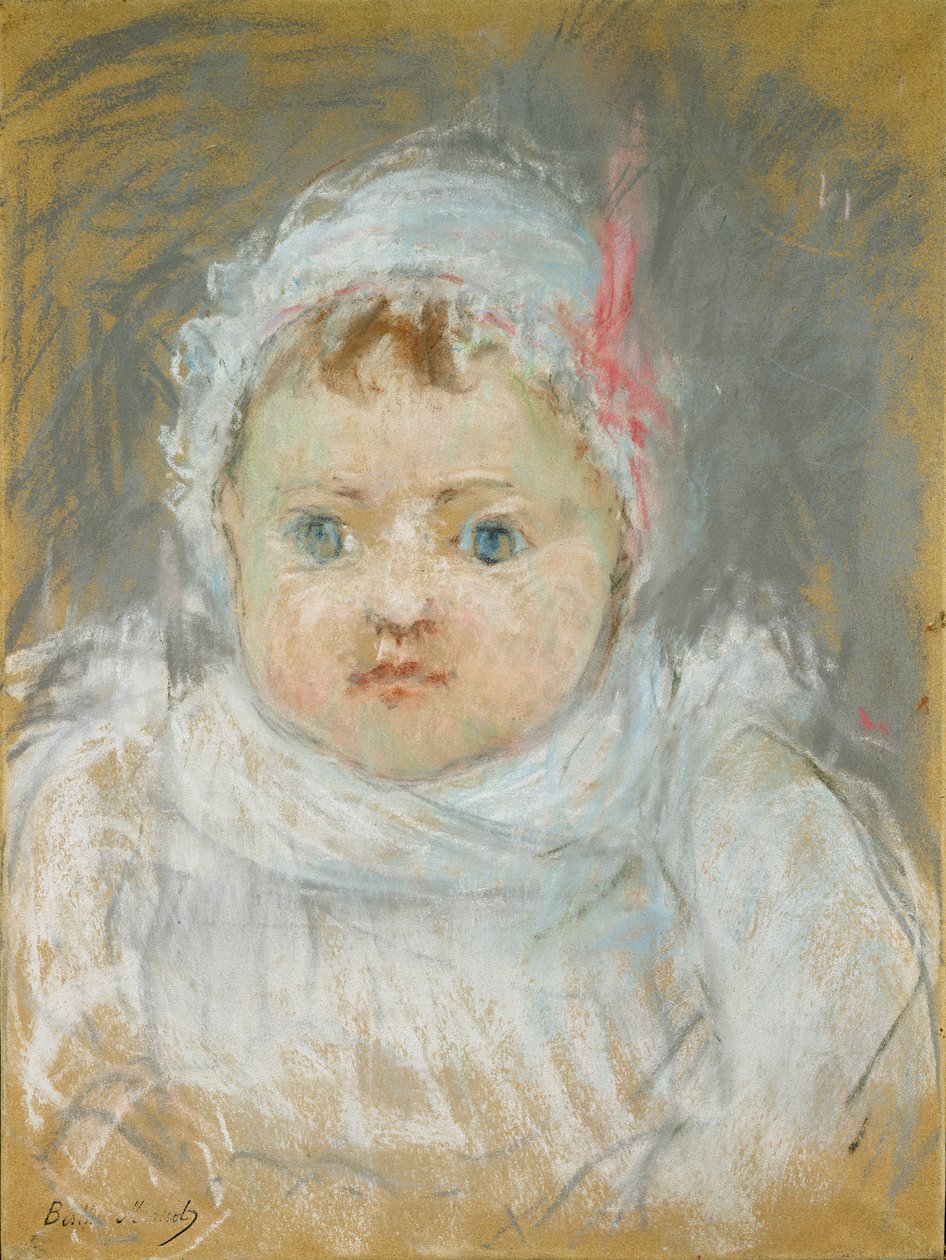 布兰奇庞蒂伦作为婴儿，1872年（纸上粉彩） 作者 贝特·莫里索（Berthe Morisot）