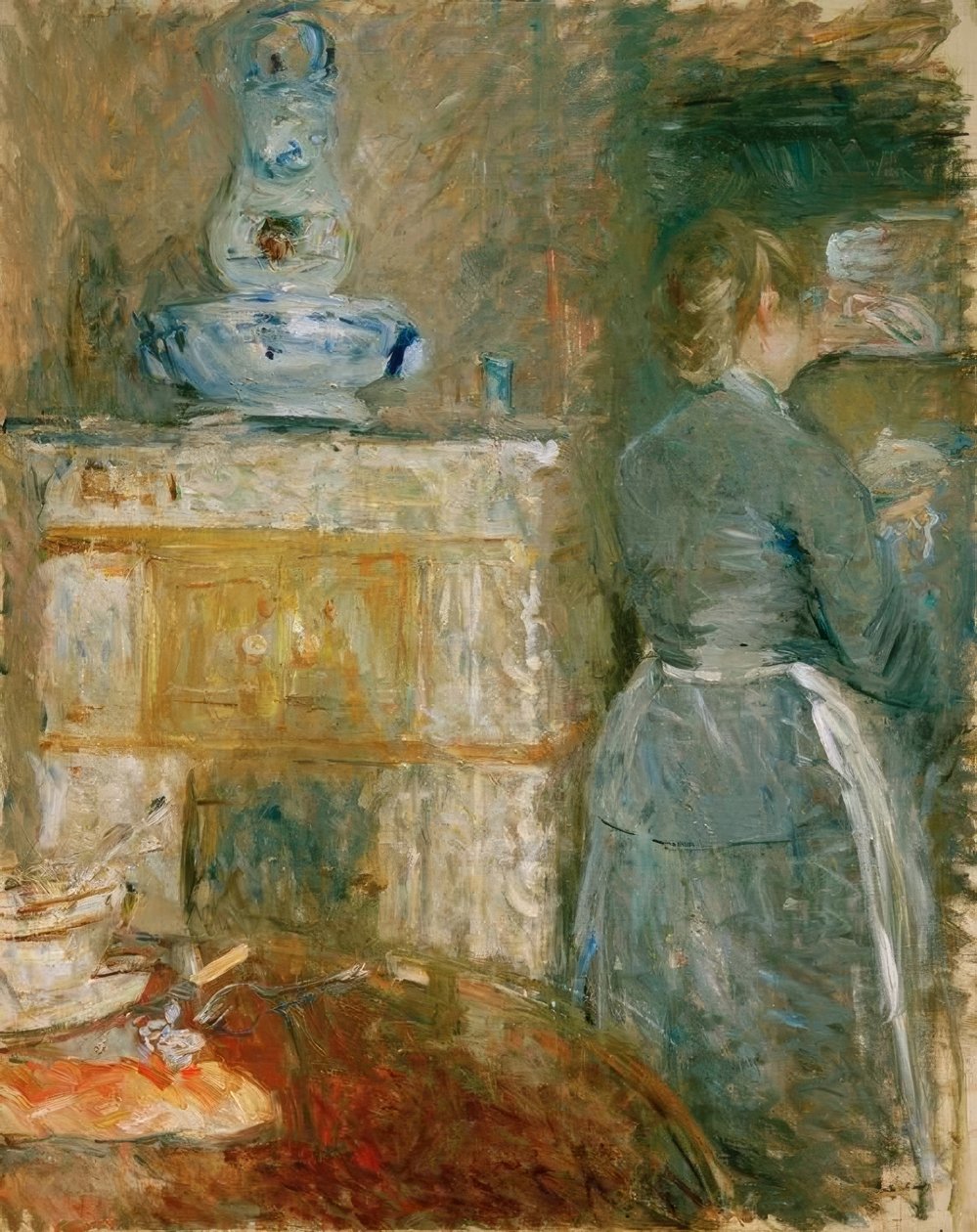 在饭厅里 作者 贝特·莫里索（Berthe Morisot）