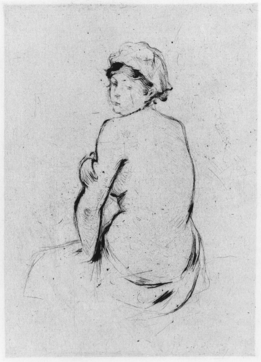 从1889年（干点）后面看到的女性裸体 作者 贝特·莫里索（Berthe Morisot）