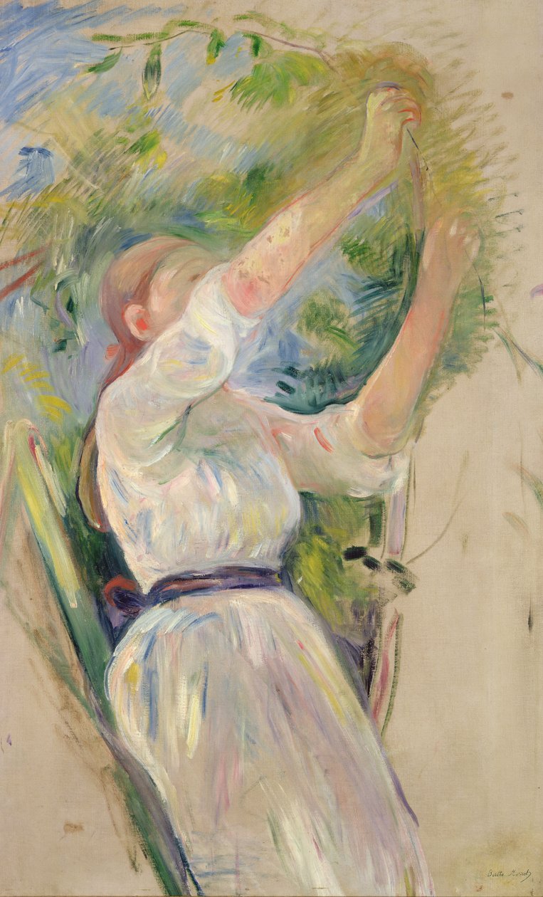 收集樱桃的女孩，1891年 作者 贝特·莫里索（Berthe Morisot）