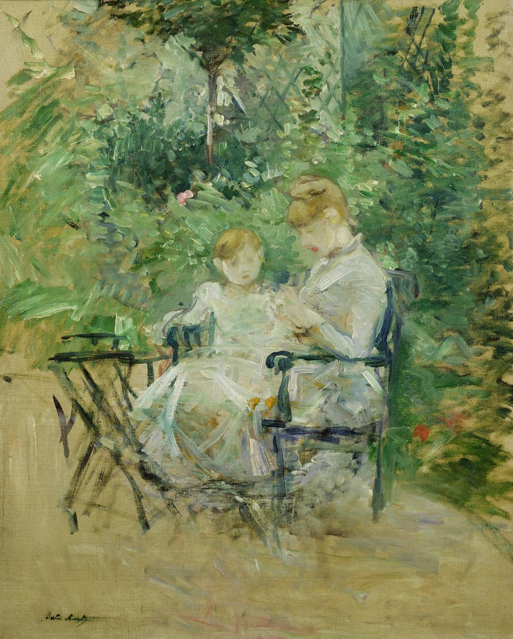 在花园里，c.1885 作者 贝特·莫里索（Berthe Morisot）