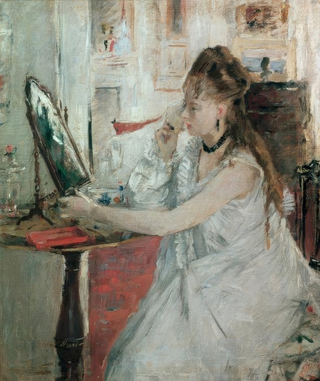Jeune femme se poudrant（Young粉的年轻女子） 作者 贝特·莫里索（Berthe Morisot）