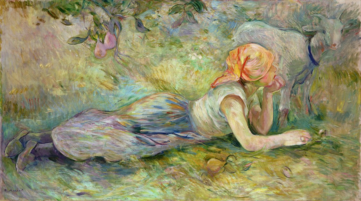 牧羊人休息，1891年 作者 贝特·莫里索（Berthe Morisot）