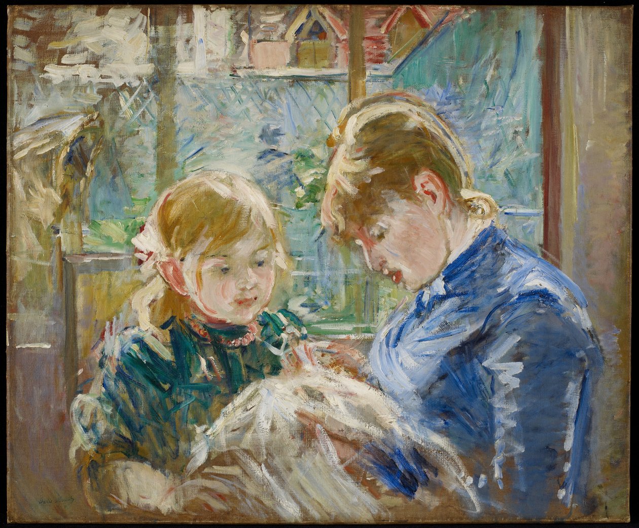 艺术家的女儿朱莉和她的保姆，1988年 作者 贝特·莫里索（Berthe Morisot）