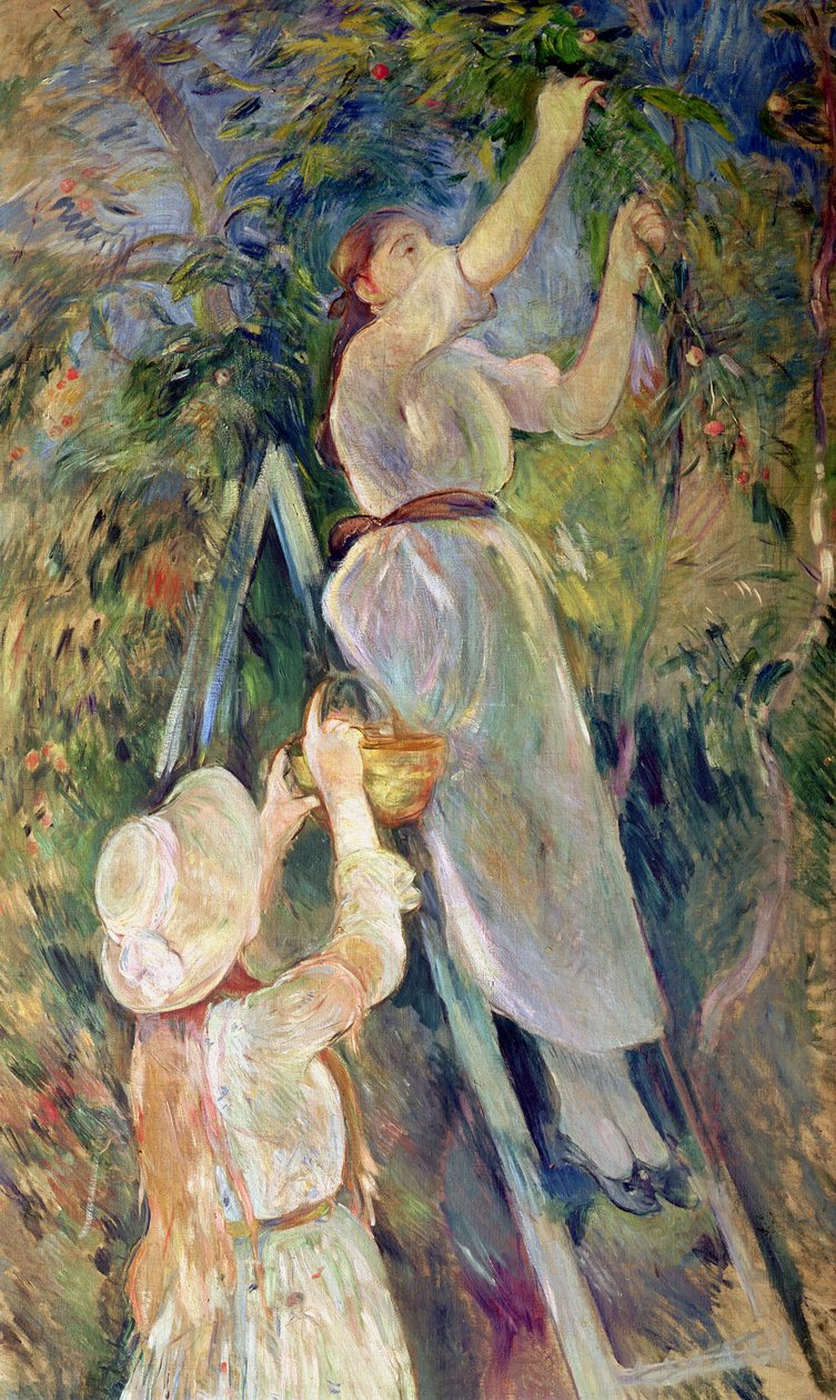 樱桃选取器（纸上粉彩） 作者 贝特·莫里索（Berthe Morisot）