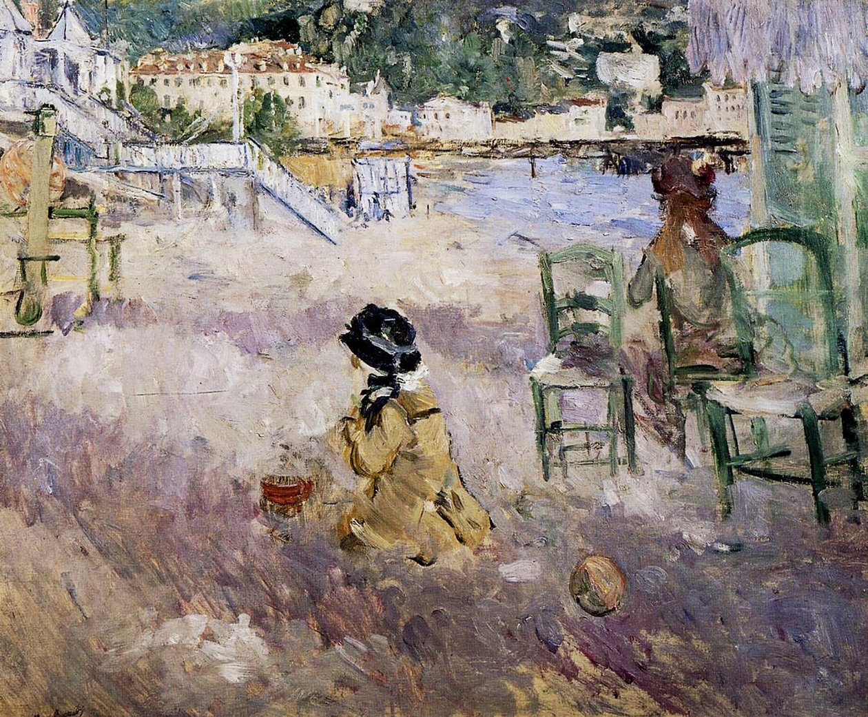 尼斯海滩，1882年（油画布） 作者 贝特·莫里索（Berthe Morisot）