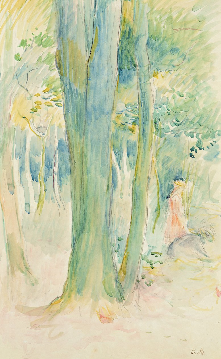 在树林里，1893年 作者 贝特·莫里索（Berthe Morisot）