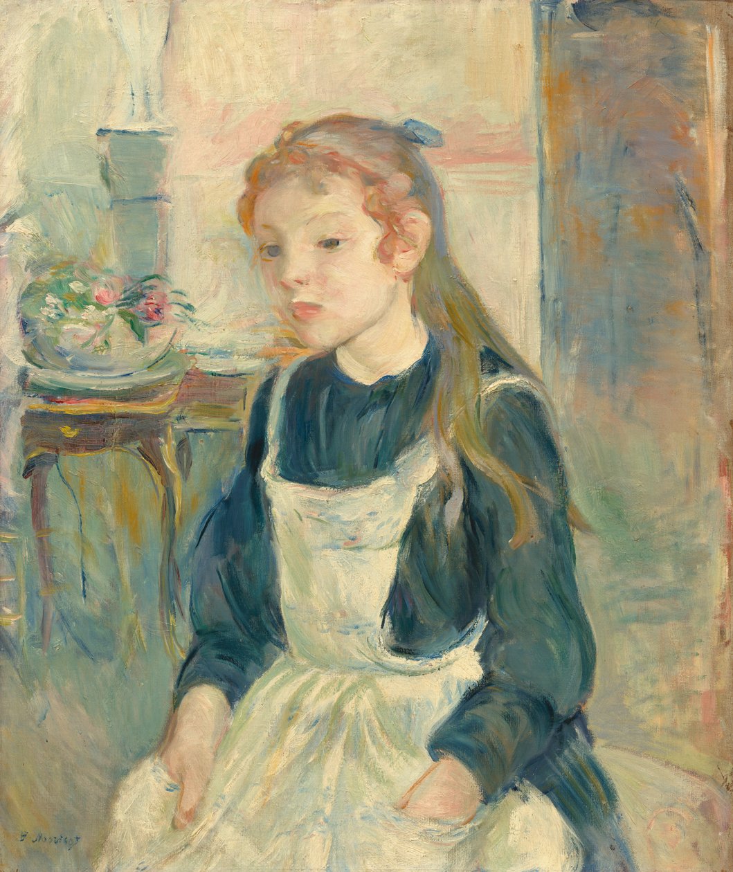 围裙的年轻女孩 作者 贝特·莫里索（Berthe Morisot）