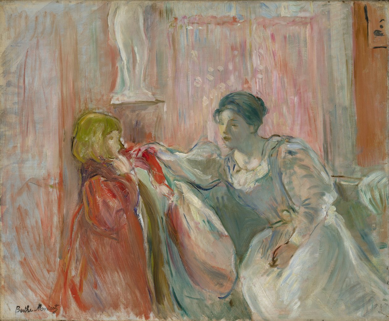 年轻女子和儿童，1894年 作者 贝特·莫里索（Berthe Morisot）