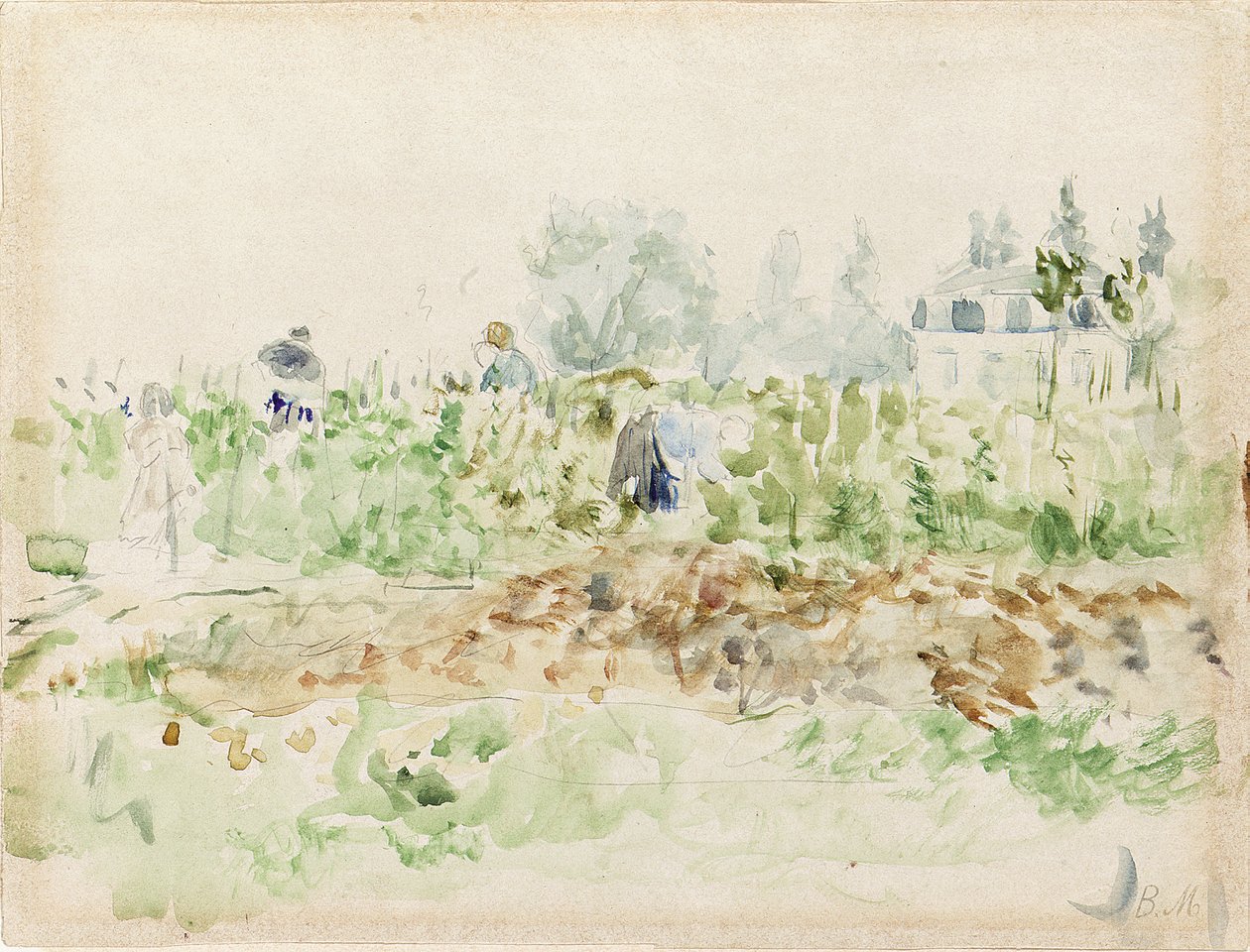 在葡萄园里 作者 贝特·莫里索（Berthe Morisot）