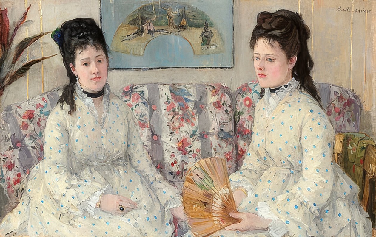 姐妹们。 1869年 作者 贝特·莫里索（Berthe Morisot）
