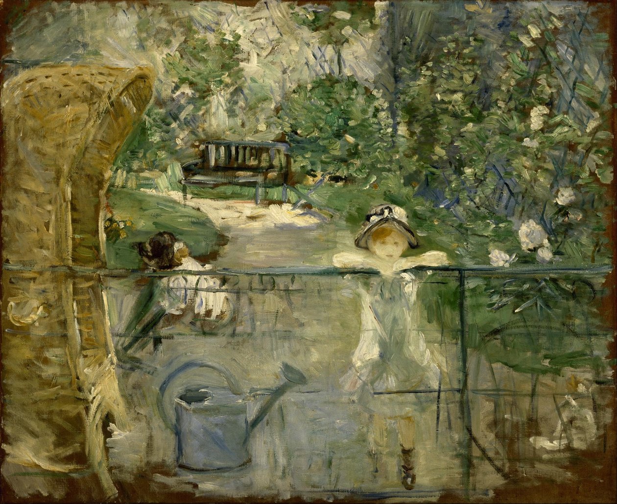 花园中的女孩，又名 "兜帽女 作者 贝特·莫里索（Berthe Morisot）