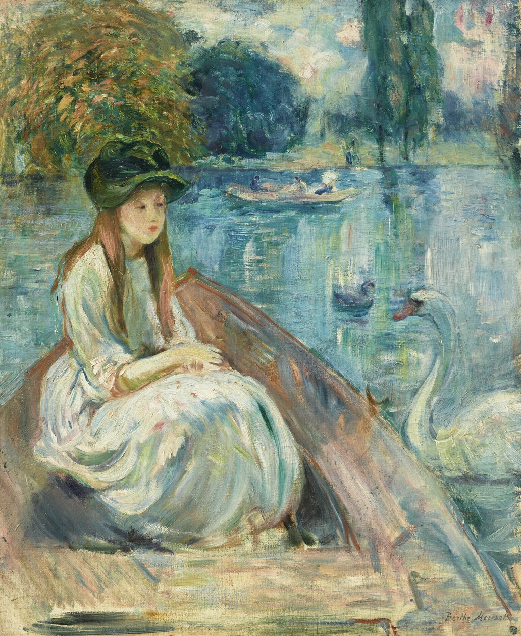 法语：湖畔的让娜-福尔马努瓦 作者 贝特·莫里索（Berthe Morisot）