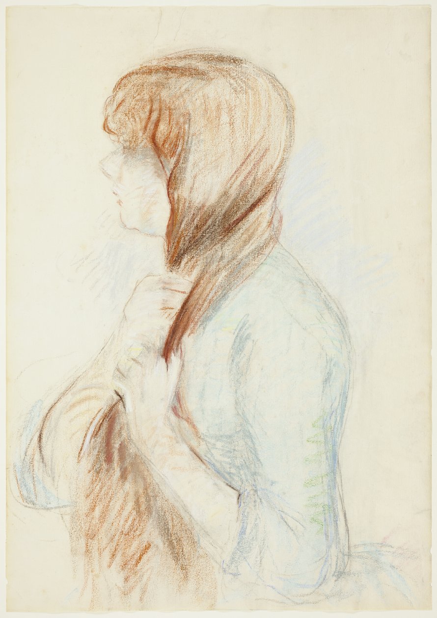 扎辫子的女孩 (La Natte) 作者 贝特·莫里索（Berthe Morisot）