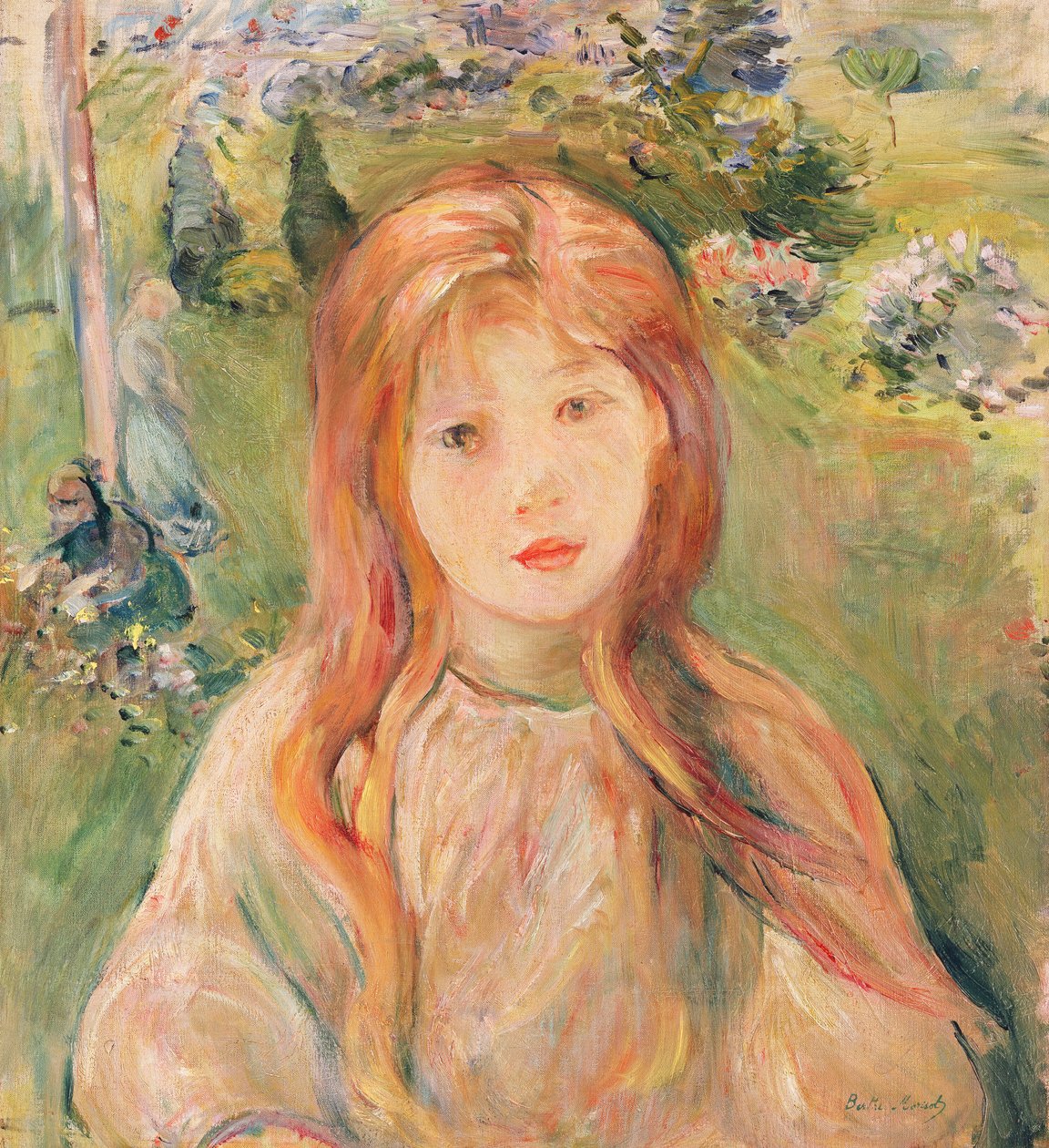 1892年在梅斯尼尔的女孩 作者 贝特·莫里索（Berthe Morisot）