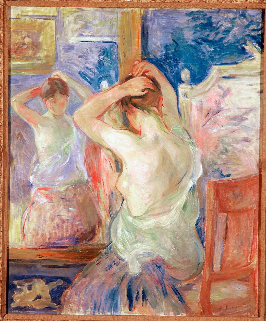 在镜子前 作者 贝特·莫里索（Berthe Morisot）