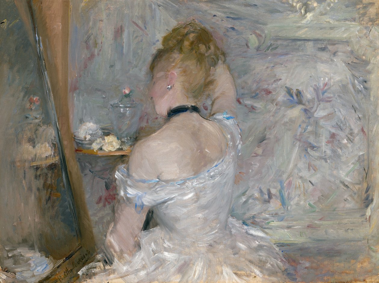 背对厕所的年轻女子 作者 贝特·莫里索（Berthe Morisot）