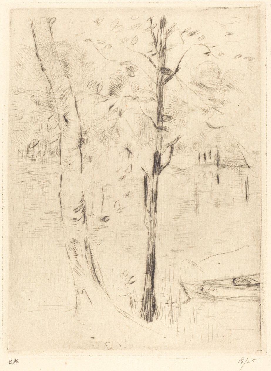 湖面上的划艇，1888年至1890年。 作者 贝特·莫里索（Berthe Morisot）
