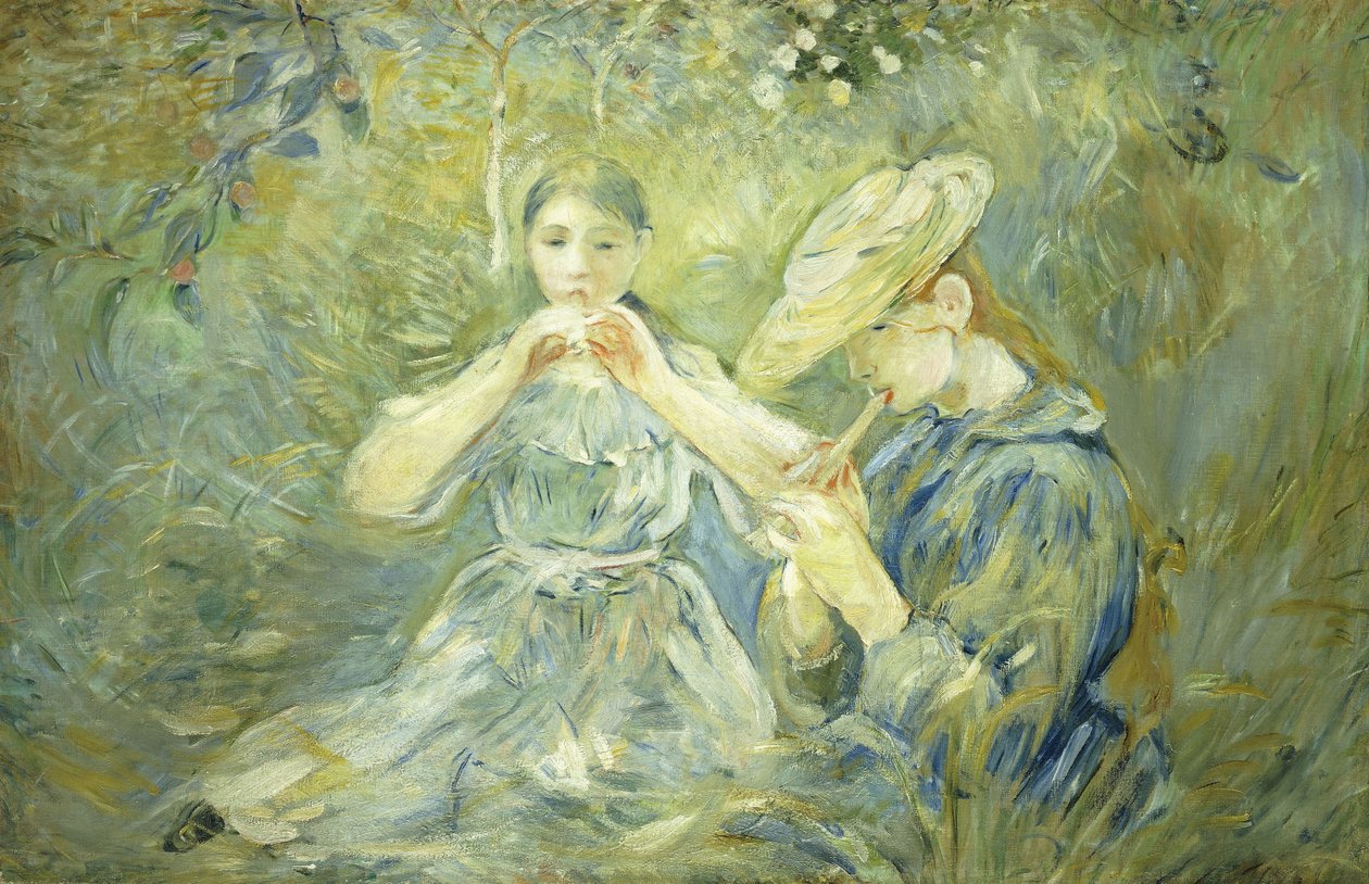 Le Flageolet，1890年 作者 贝特·莫里索（Berthe Morisot）