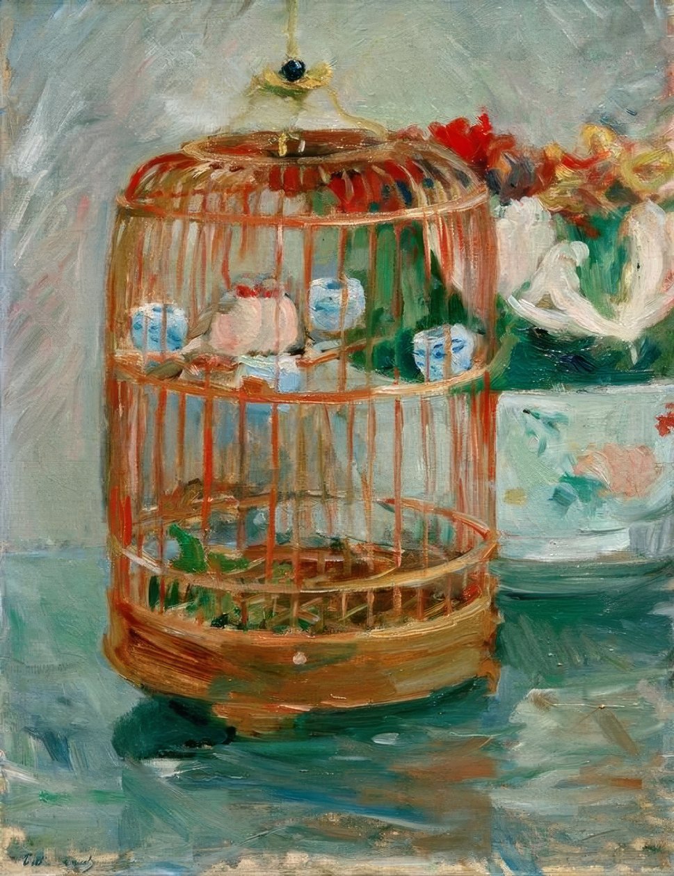 笼子里 作者 贝特·莫里索（Berthe Morisot）