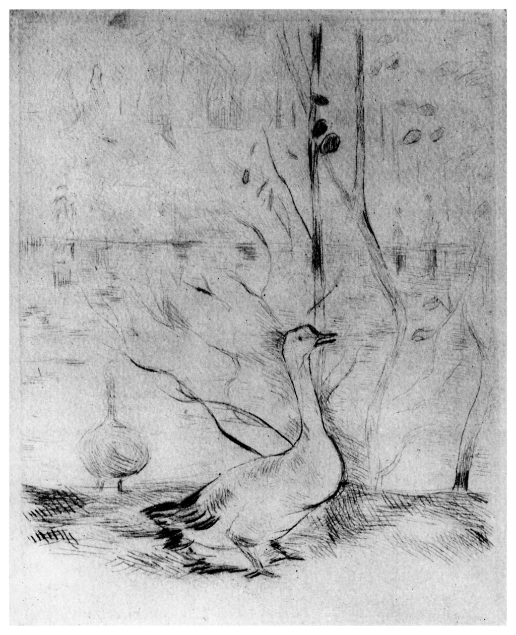 鹅，鹅，c1860-1890 1924 作者 贝特·莫里索（Berthe Morisot）