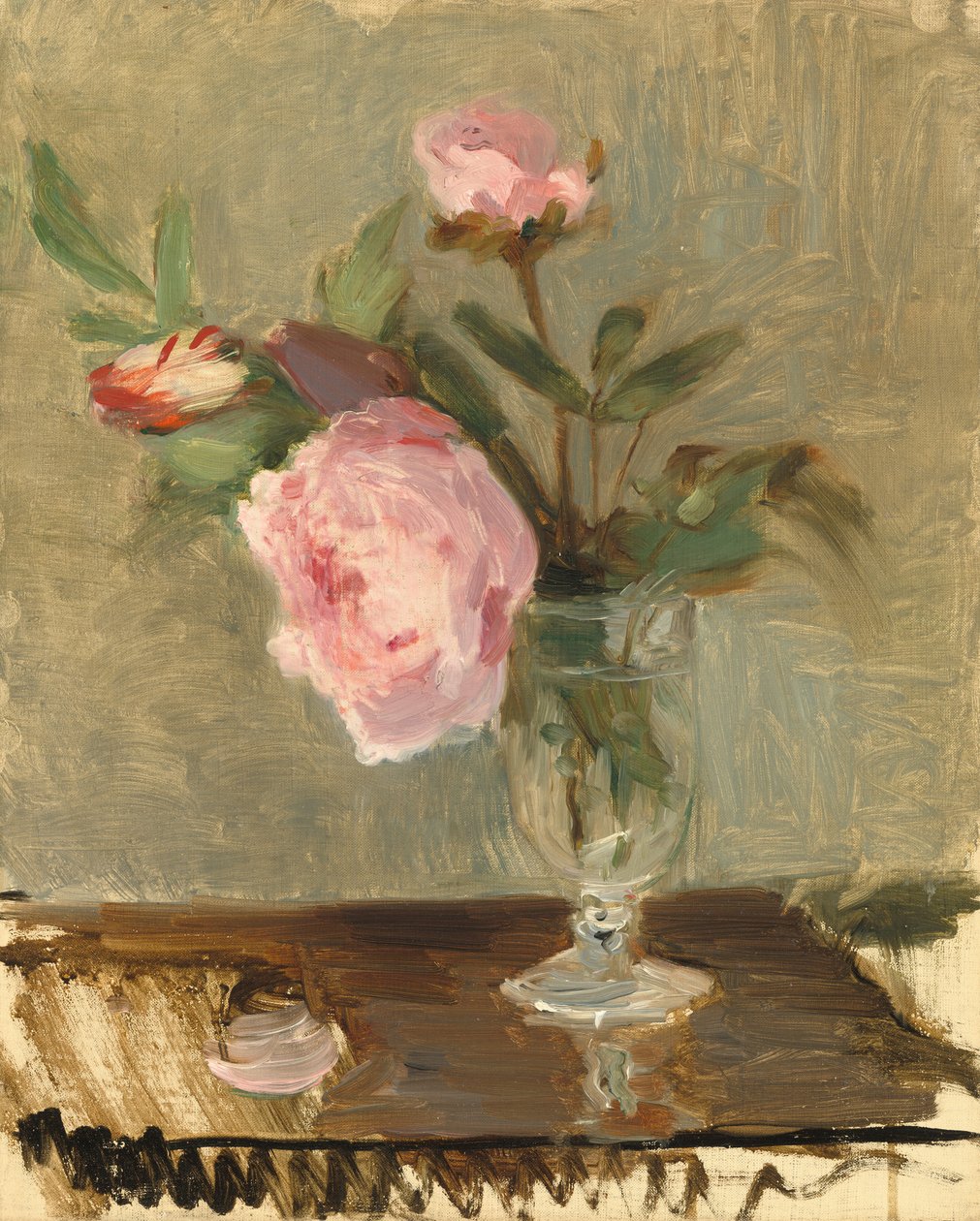 牡丹花，约1869年。 作者 贝特·莫里索（Berthe Morisot）