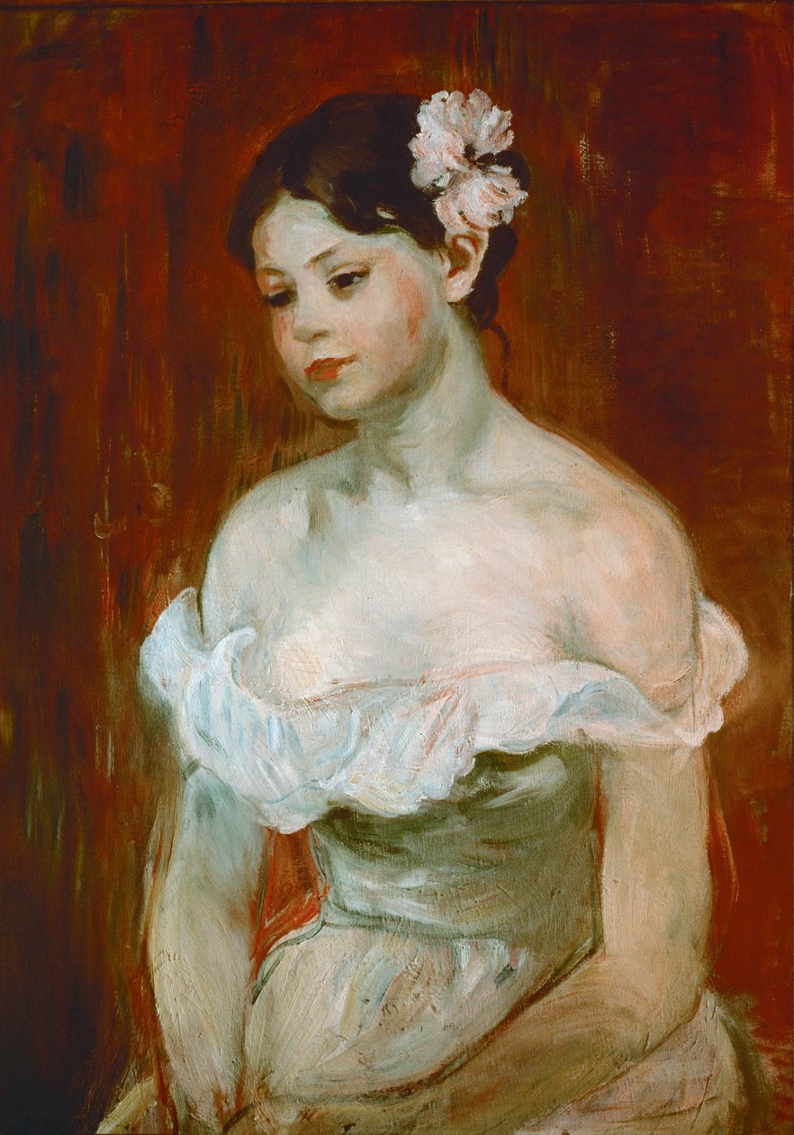 年轻女子肖像......（布面油画） 作者 贝特·莫里索（Berthe Morisot）