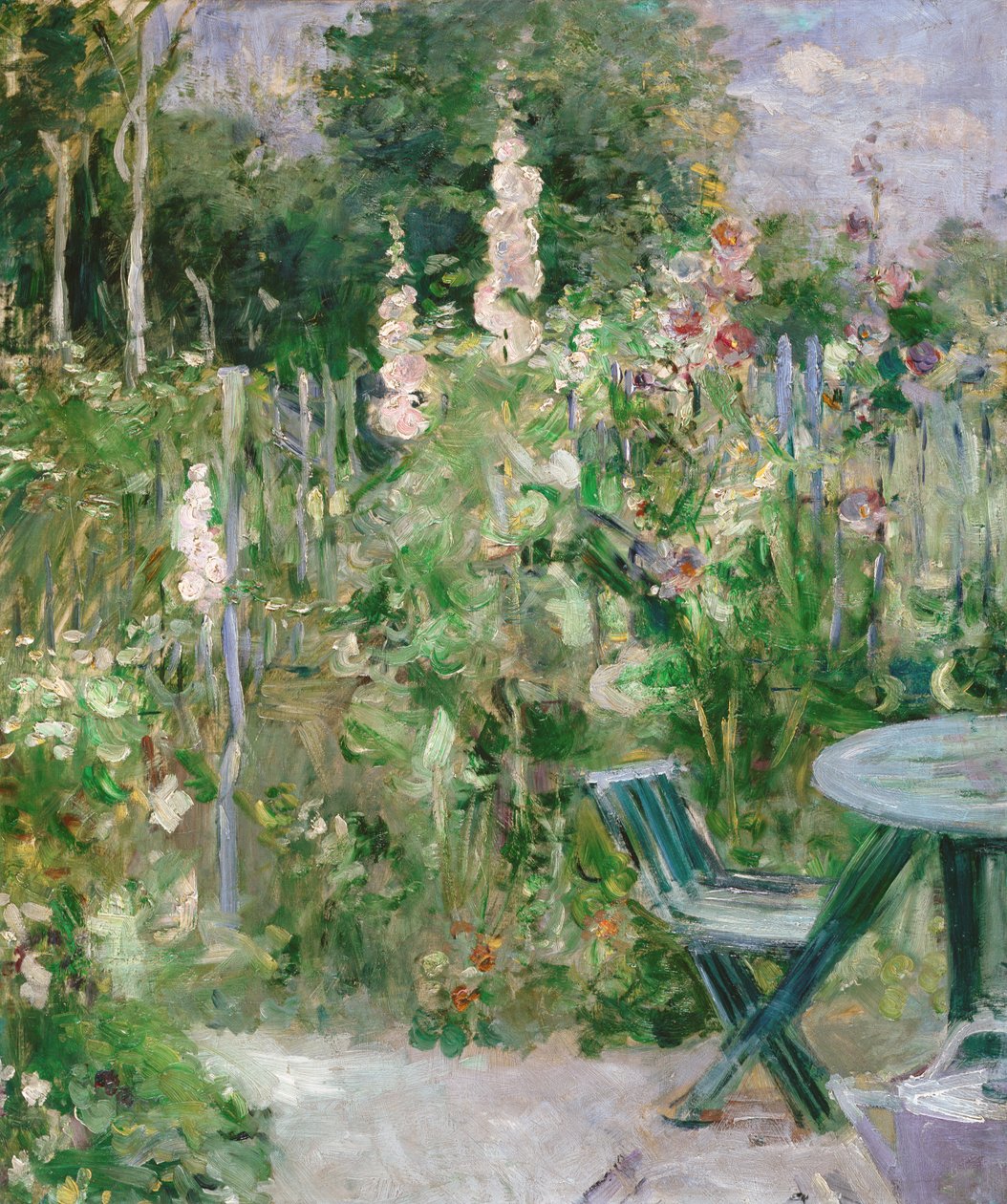 玫瑰Tremieres（蜀葵） 作者 贝特·莫里索（Berthe Morisot）
