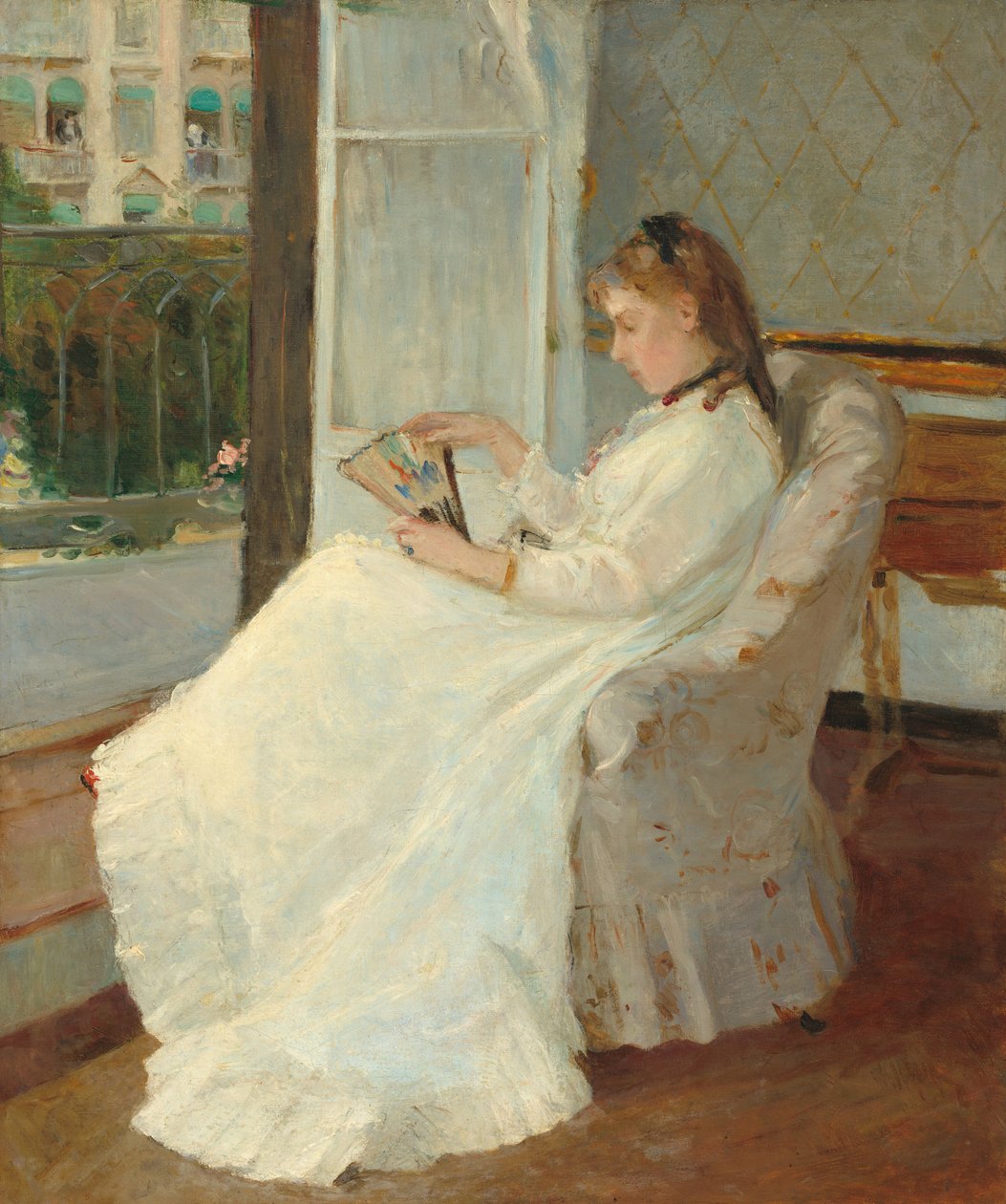 艺术家的妹妹在窗前 作者 贝特·莫里索（Berthe Morisot）