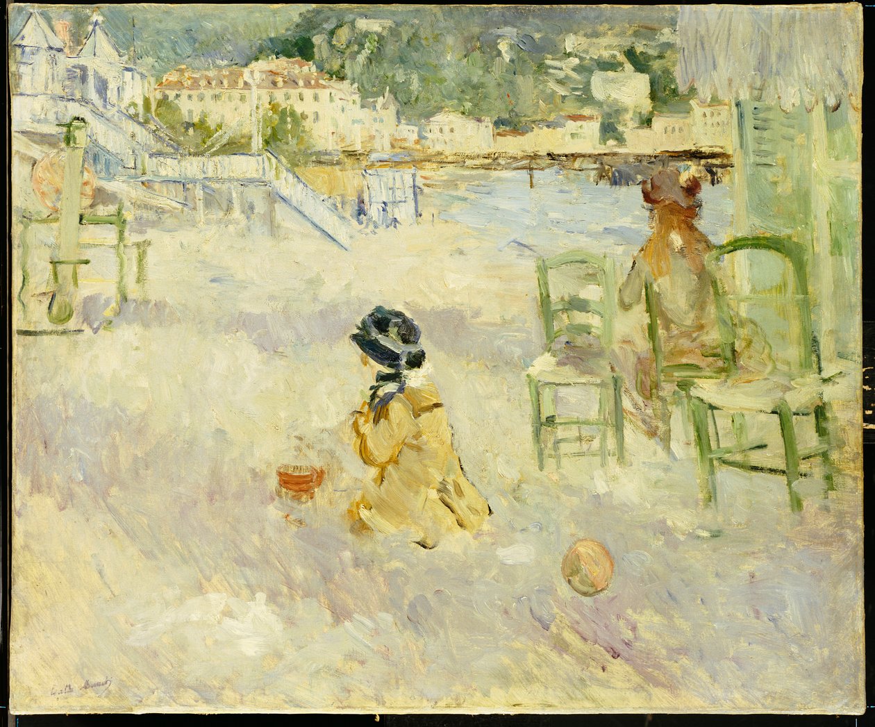 尼斯海滩，1882年 作者 贝特·莫里索（Berthe Morisot）