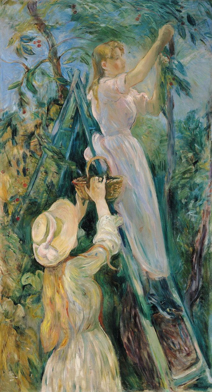 樱桃采摘者樱桃树，1891年 作者 贝特·莫里索（Berthe Morisot）