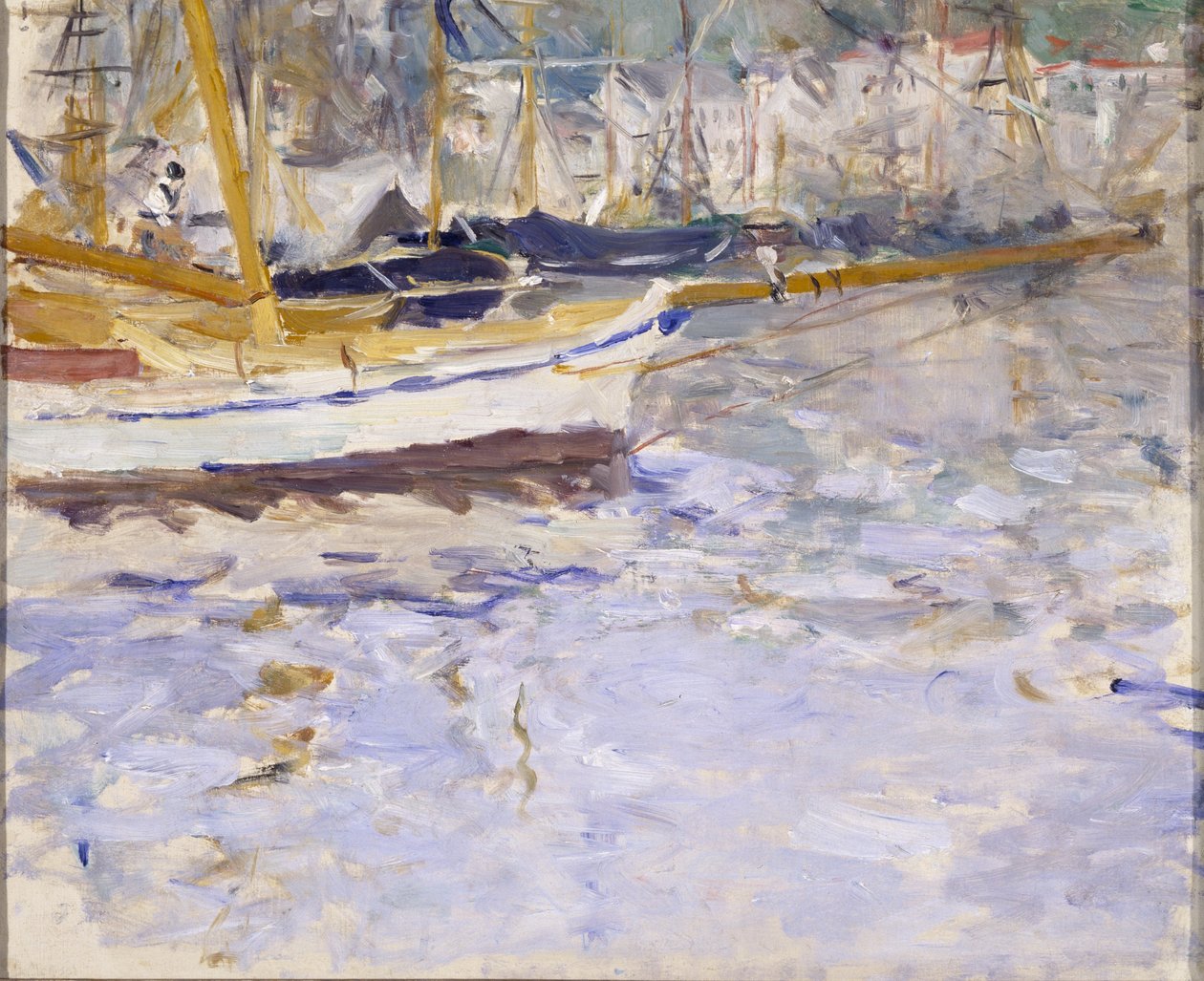 尼斯港口，1881年冬季？-82（布面油画） 作者 贝特·莫里索（Berthe Morisot）
