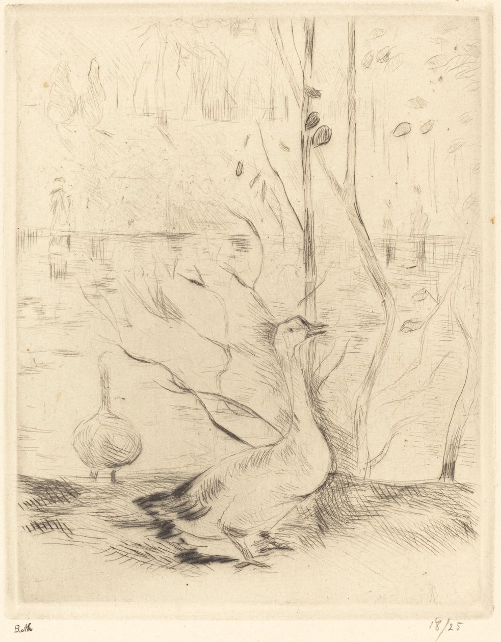 在布洛涅森林散步，1888年至1890年。 作者 贝特·莫里索（Berthe Morisot）