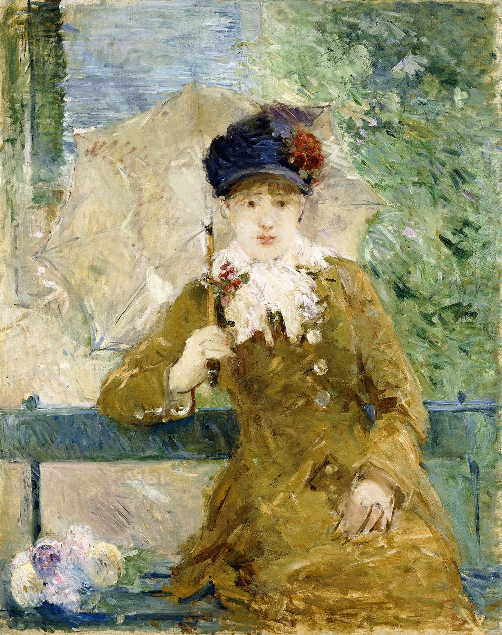 带伞的女人，1881年 作者 贝特·莫里索（Berthe Morisot）