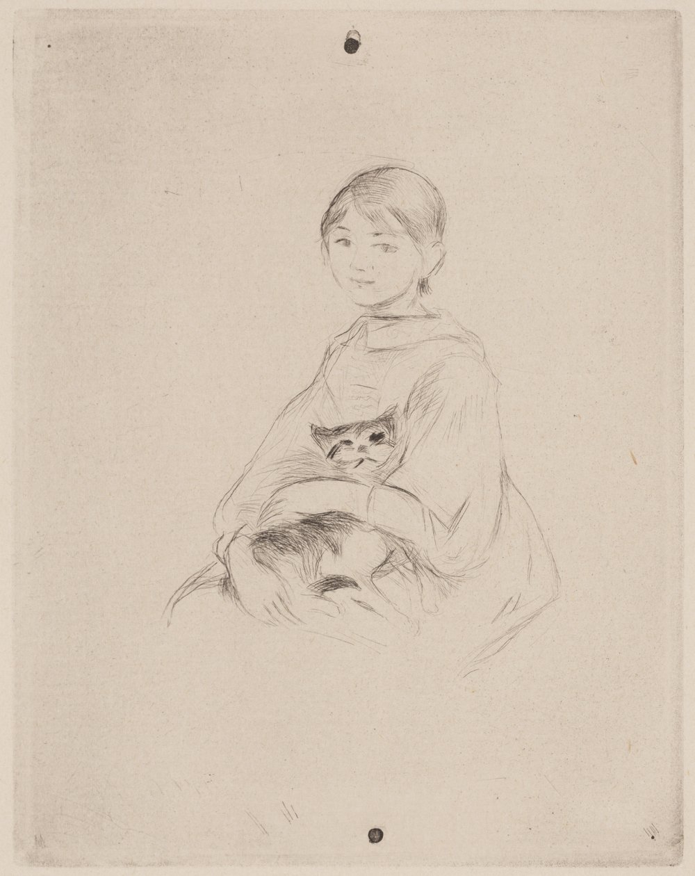 猫的年轻女孩（朱莉·马奈） 作者 贝特·莫里索（Berthe Morisot）